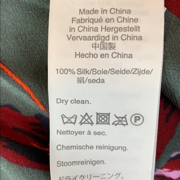 Madewell Silk Tie-Neck Floral 100% Silk Long Sleeve Wrap Top Women’s Size Small - Picture 9 of 10